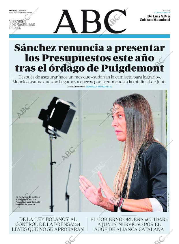 ABC MADRID 07-11-2025 página 1
