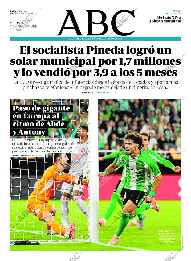 ABC SEVILLA 07-11-2025 página 1