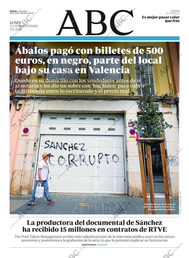 ABC MADRID 17-11-2025 página 1