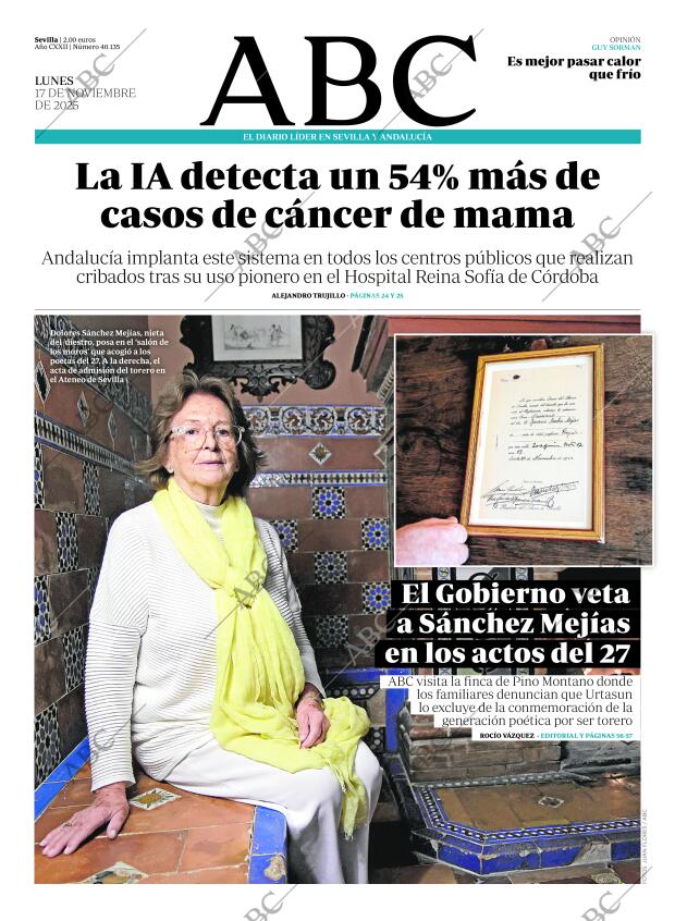 ABC SEVILLA 17-11-2025 página 1