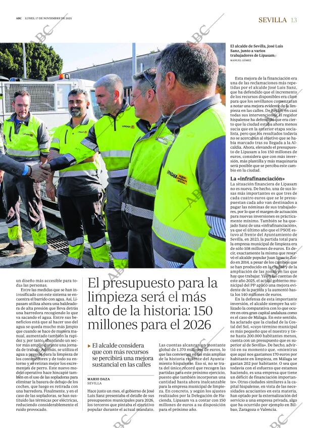 ABC SEVILLA 17-11-2025 página 13
