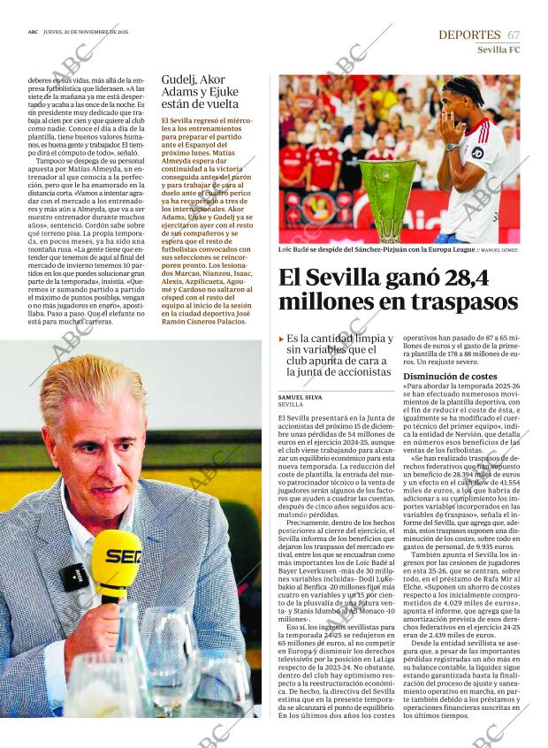 ABC SEVILLA 20-11-2025 página 67