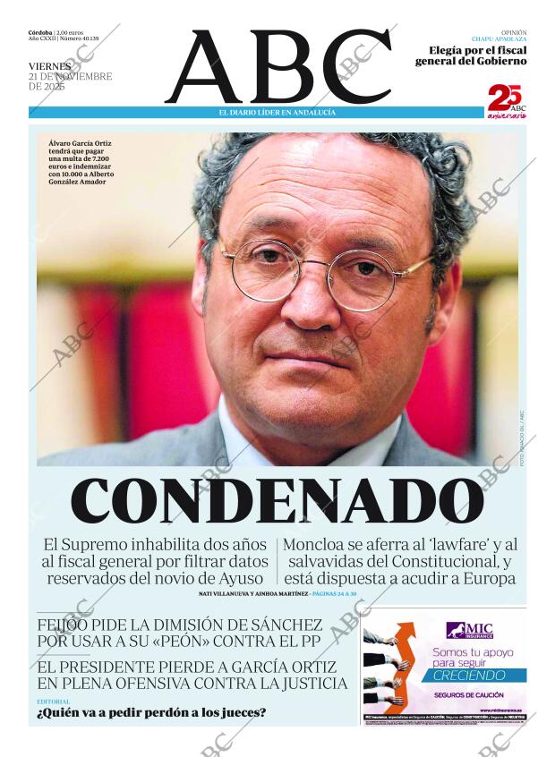 ABC CORDOBA 21-11-2025 página 1