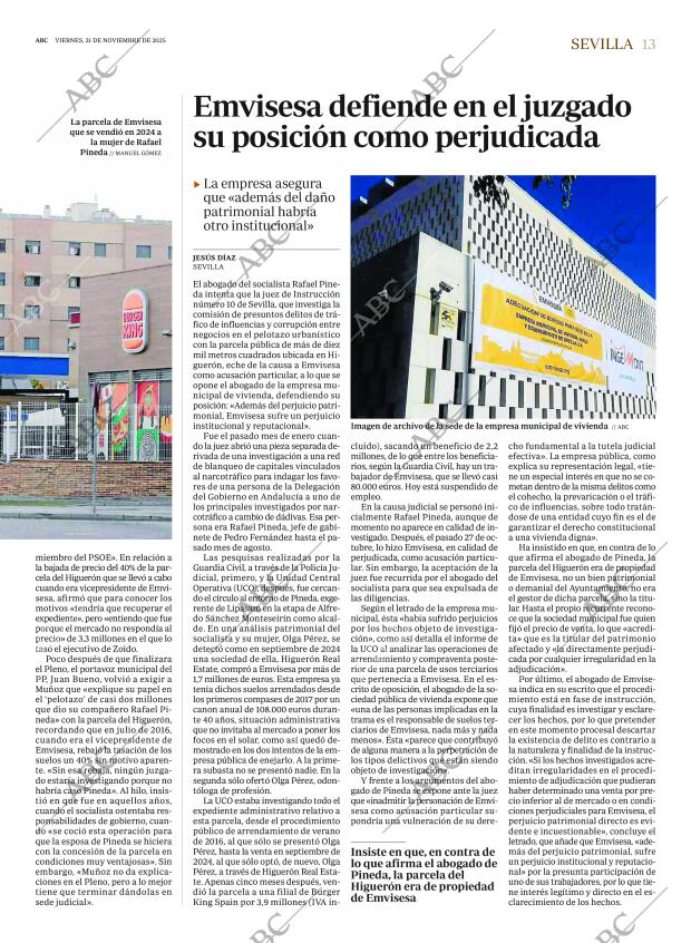 ABC SEVILLA 21-11-2025 página 13