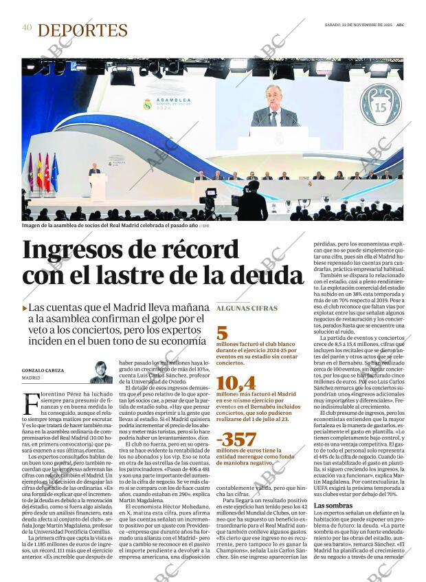 ABC MADRID 22-11-2025 página 40