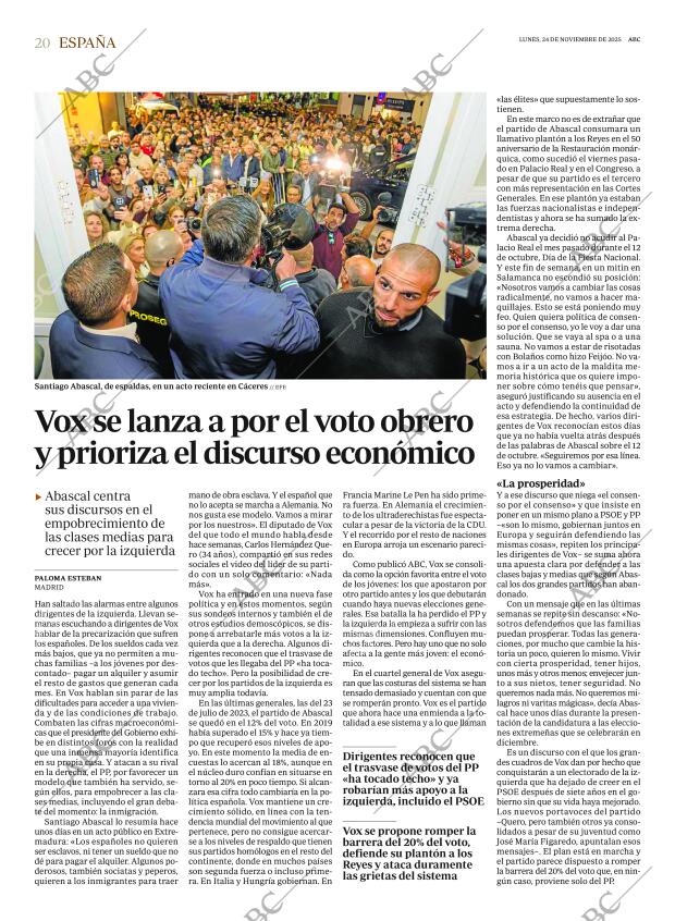 ABC MADRID 24-11-2025 página 20