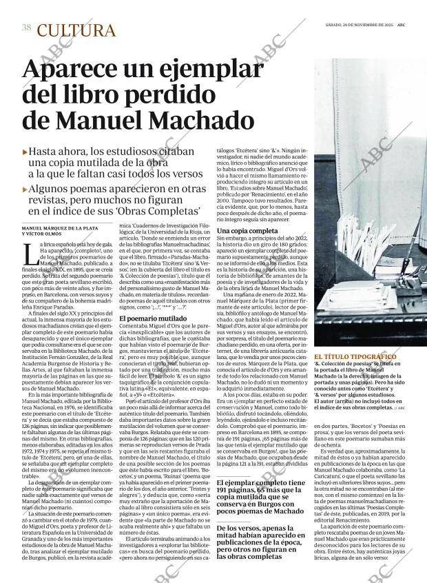 ABC MADRID 29-11-2025 página 38