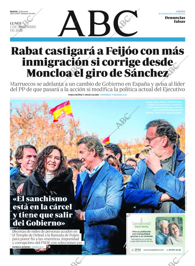 ABC MADRID 01-12-2025 página 1