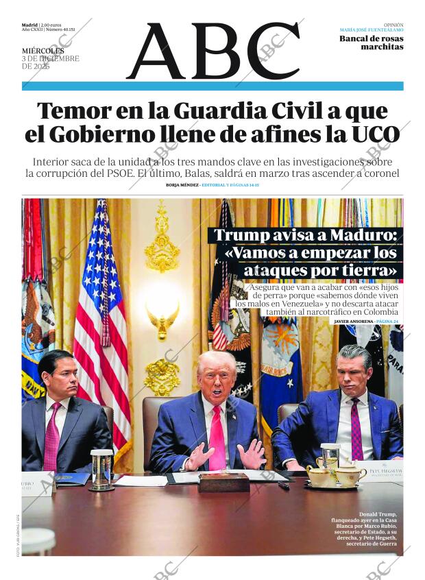 ABC MADRID 03-12-2025 página 1