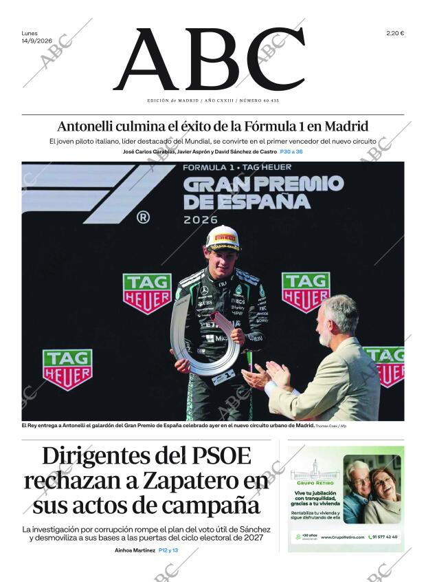 ABC MADRID 14-09-2026 página 1
