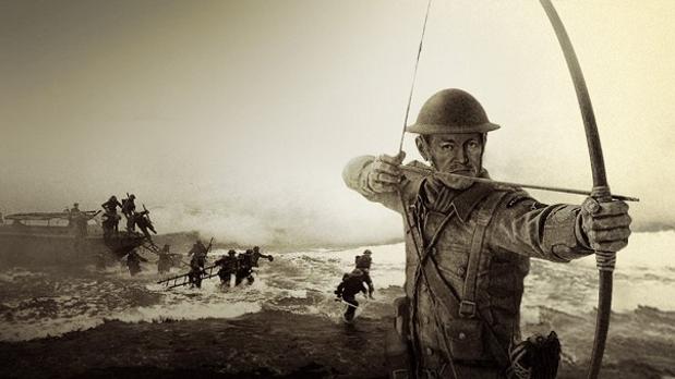 Ilustración de Jack Churchill, el oficial que combatió en la Segunda Guerra Mundial con arco y flechas