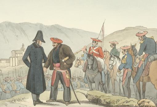 Don Carlos, junto a Zumalacárregui, en 1835