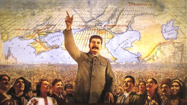 Cartel propagandístico de la Europa cominista de Stalin