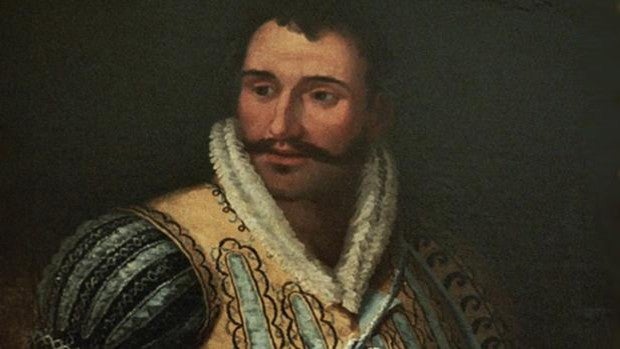 Retrato de John Downie, vestido como soldado de la época de Carlos V