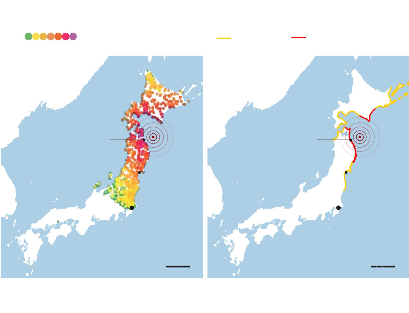 Mapa del terremoto en Japón con intensidad y zonas afectadas