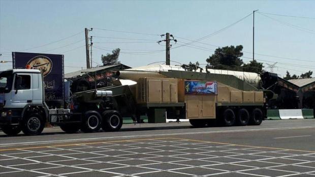 El nuevo misil de Irán, Jorramshahr, durante un desfile militar, 22 de septiembre de 2017