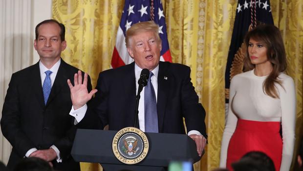 Trump, durante un acto celebrado hoy en la Casa Blanca