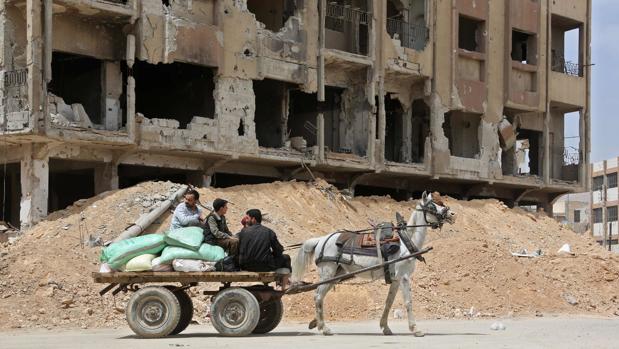 La ciudad siria de Duma, a las afueras de Damasco, este martes