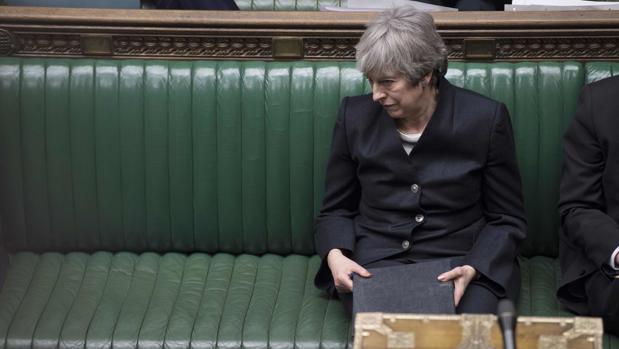 Theresa May, este jueves durante la sesión en la Cámara de los Comunes