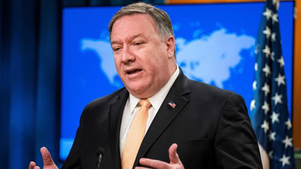 Mike Pompeo, durante su anuncio en Washington