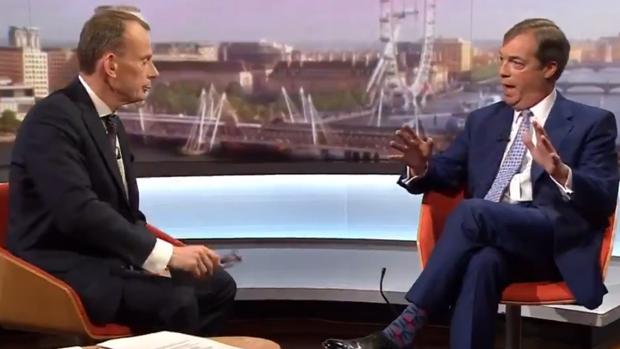 Andrew Marr y Nigel Farage durante la tensa entrevista