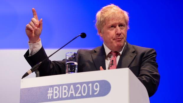 Boris Johnson, este jueves en un encuentro empresarial en Mánchester, donde confirmó su candidatura