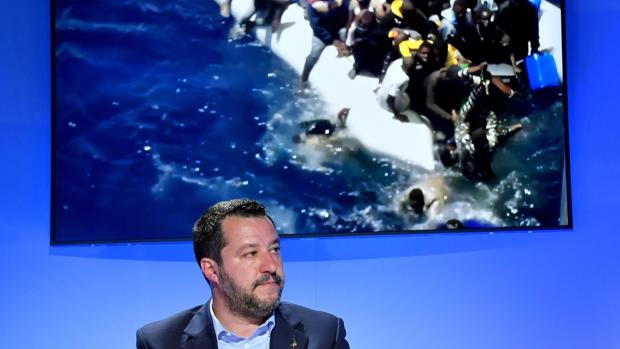 El ministro de Interior italiano, Matteo Salvini, durante un acto en Roma este lunes