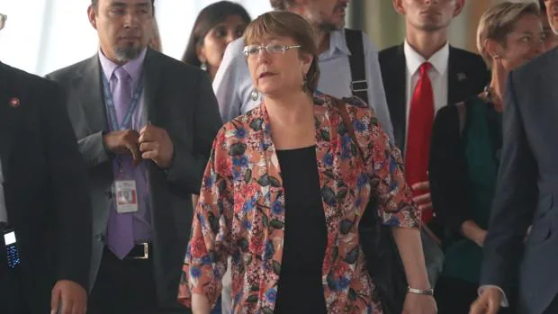 Michelle Bachelet a su llegada a Venezuela