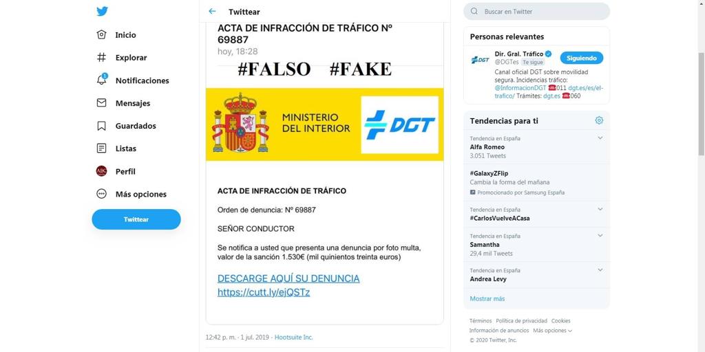 La DGT advierte del timo de la multa falsa que puede llegar a tu correo ...