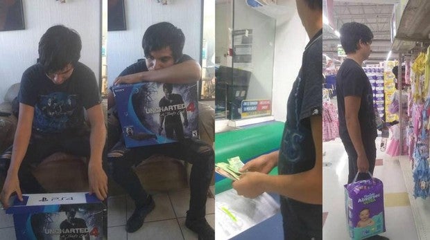 Algunas de las fotografías compardias por el padre