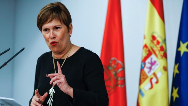 Barkos, durante la rueda de prensa que ofreció tras la reunión mantenida este miércoles con Pedro Sánchez en el Palacio de La Moncloa