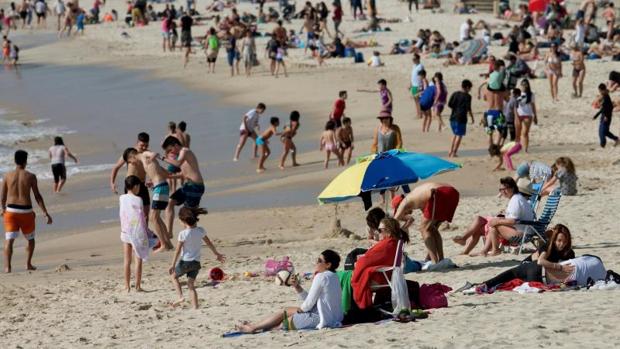 Playa de Samil, en Vigo la pasada Semana Santa