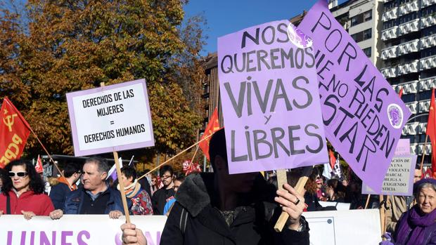 Manifestación con motivo del Día Internacional contra la Violencia de Género