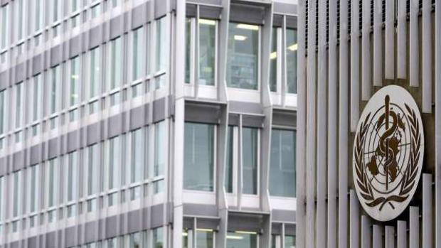 Vista de la sede de la Organización Mundial de la Salud (OMS)