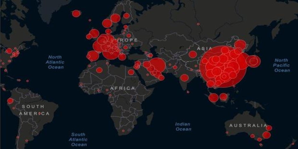 El mapa de los contagios de coronavirus en tiempo real