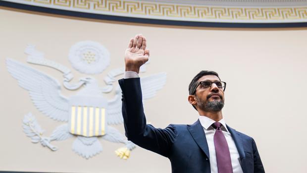 El consejero delegado de Google, Sundar Pichai, durante su comparecencia